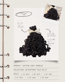Vacation Curly Bundles | QB 27th B-Day Sale