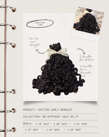 Vacation Curly Bundles | QB 27th B-Day Sale